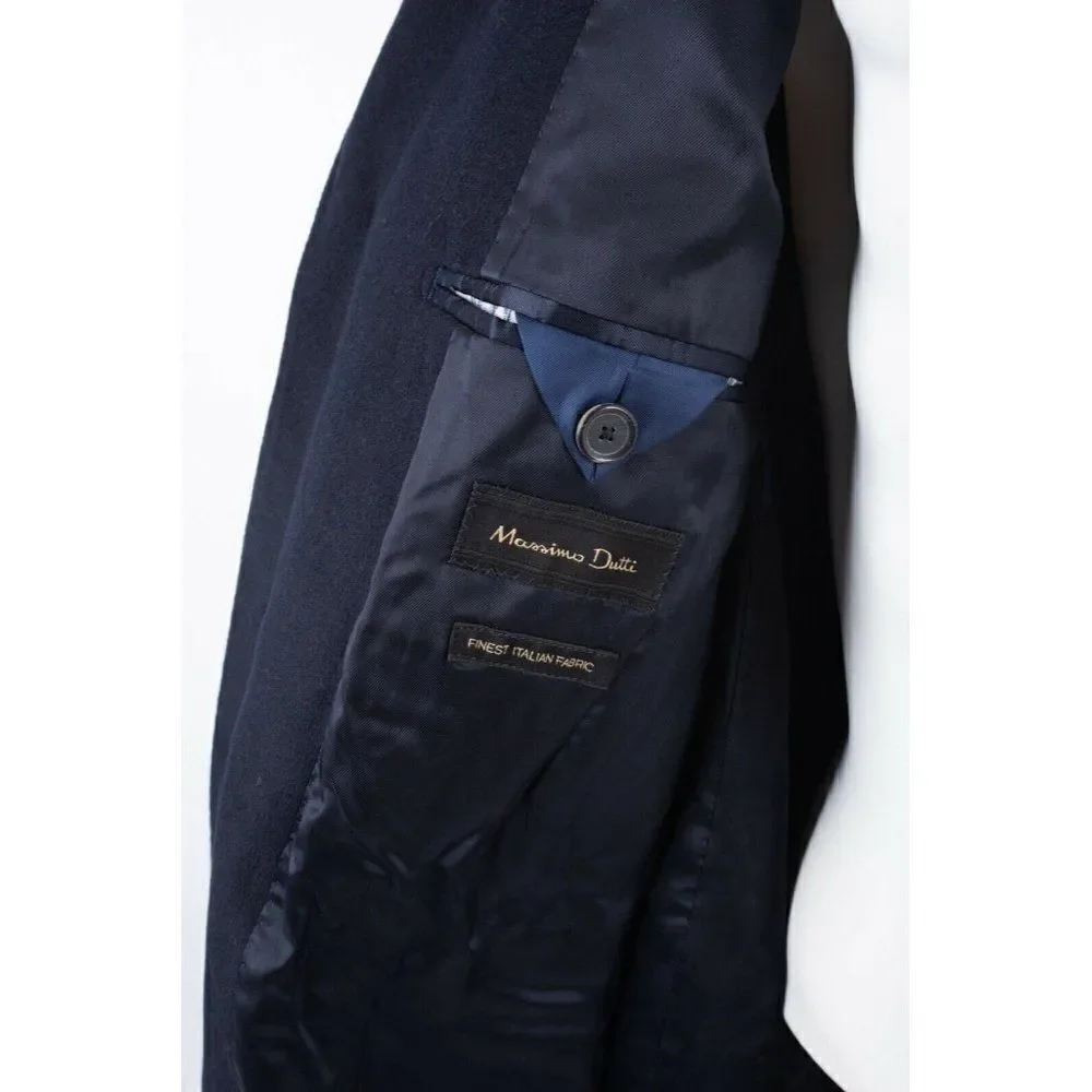 Massimo Dutti Mens Wool Cashmere Slim Coat Jacket